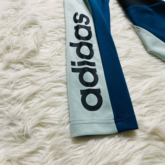 Adidas Women's Climalite Designed 2 Move Colorblock Tights Blue Black Size S - Picture 3 of 12